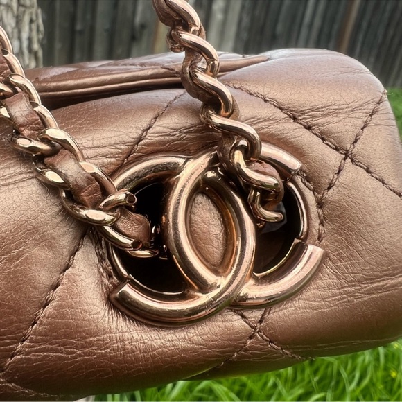 Chanel iridescent, mini rectangle bronze/copper hardware bag - Picture 6 of 13